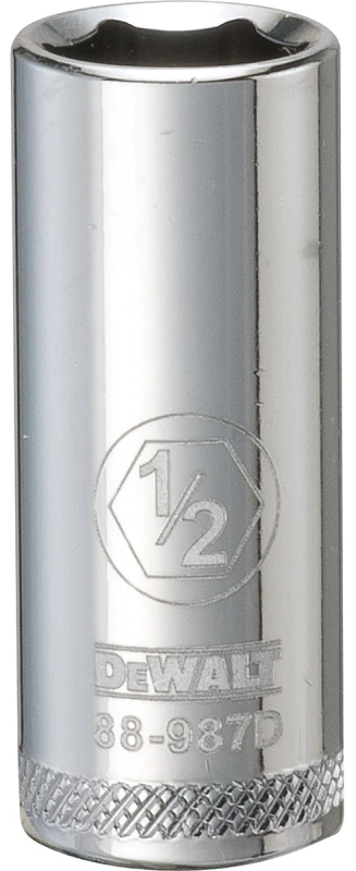 SAE Socket, Deep, 6-Point, 1/2 In., 3/8 In. Drive