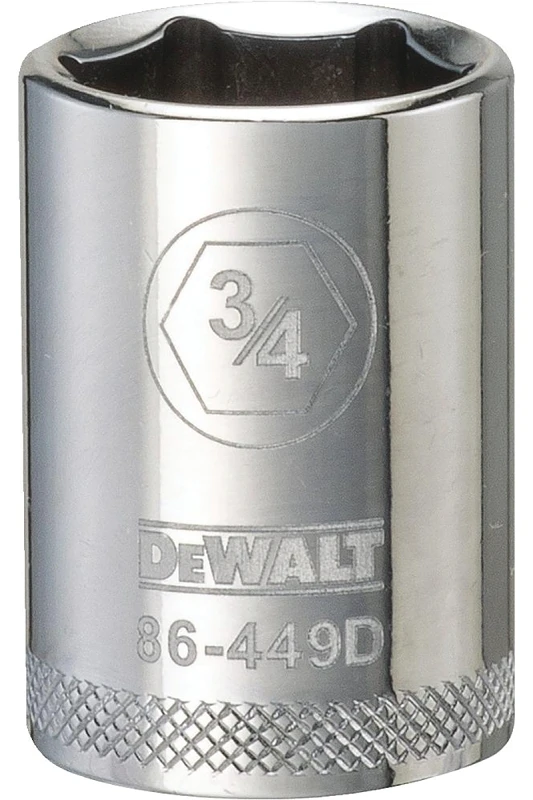 SAE Socket, Shallow, 6-Point, 3/4 In., 1/2 In. Drive