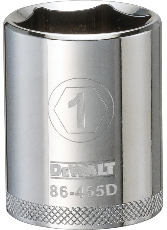 SAE Socket, Shallow, 6-Point, 1 In., 1/2 In. Drive