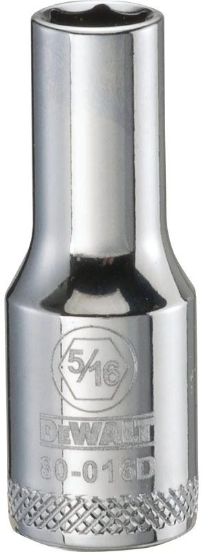 SAE Socket, Deep, 6-Point, 5/16 In., 3/8 In. Drive