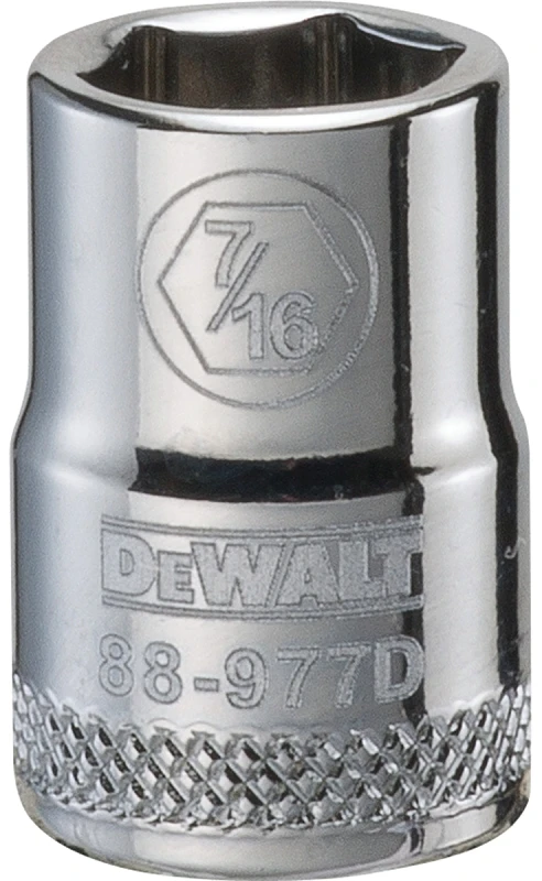SAE Socket, Shallow, 6-Point, 7/16 In., 3/8 In. Drive
