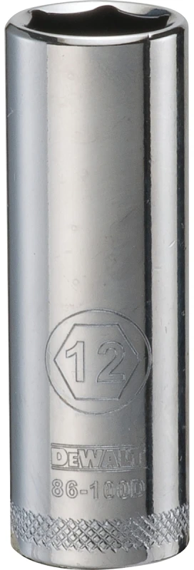 Metric Deep Socket, 6-Point, 1/4 In. Drive, 12mm