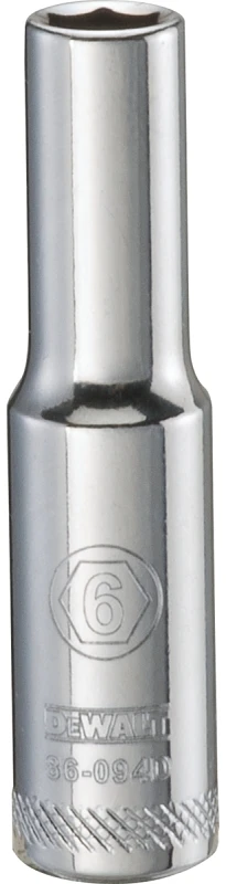 Metric Deep Socket, 6-Point, 1/4 In. Drive, 6mm