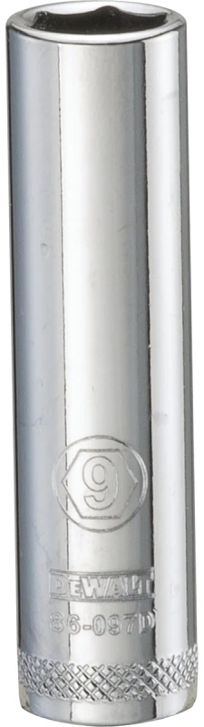 Metric Deep Socket, 6-Point, 1/4 In. Drive, 9mm