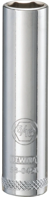SAE Socket, Deep, 6-Point, 5/16 In., 1/4 In. Drive