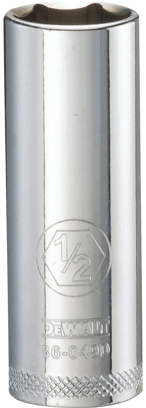 SAE Socket, Deep, 6-Point, 1/2 In., 1/4 In. Drive