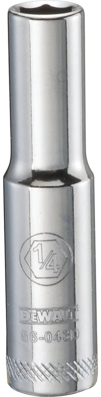 SAE Socket, Deep, 6-Point, 1/4 In., 1/4 In. Drive