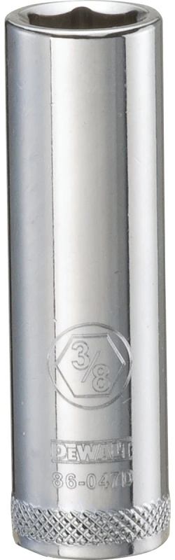 SAE Socket, Deep, 6-Point, 3/8 In., 1/4 In. Drive