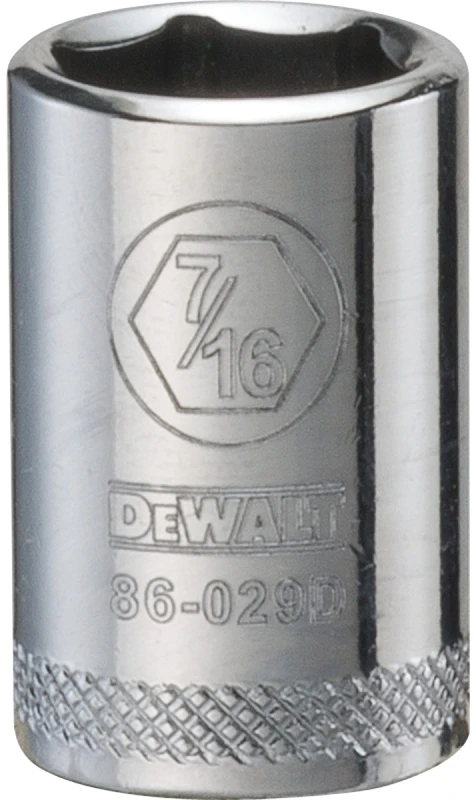 SAE Socket, Shallow, 6-Point, 7/16 In., 1/4 In. Drive