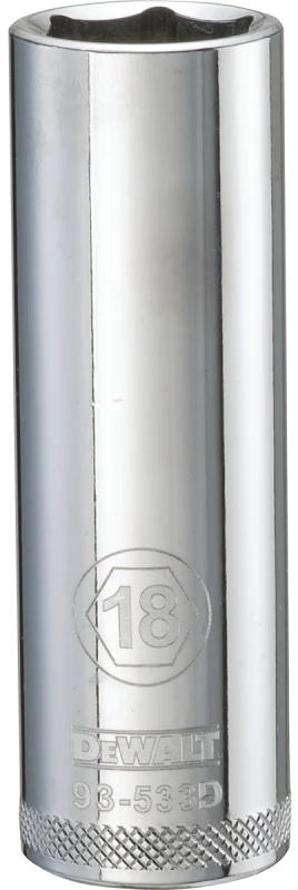 Metric Deep Socket, 6-Point, 1/2 In. Drive, 18mm