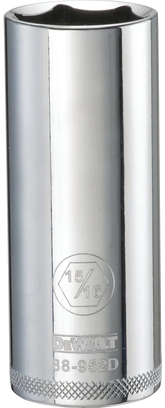 SAE Deep Socket, 6-Point, 1/2 In. Drive, 15/16 In.