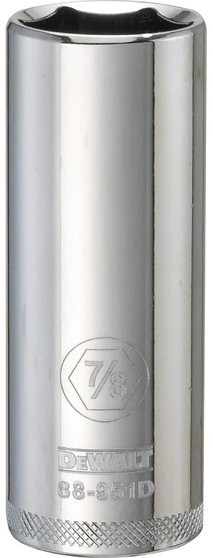 SAE Deep Socket, 6-Point, 1/2 In. Drive, 7/8 In.