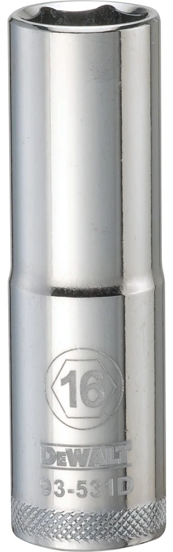 Metric Deep Socket, 6-Point, 1/2 In. Drive, 16mm
