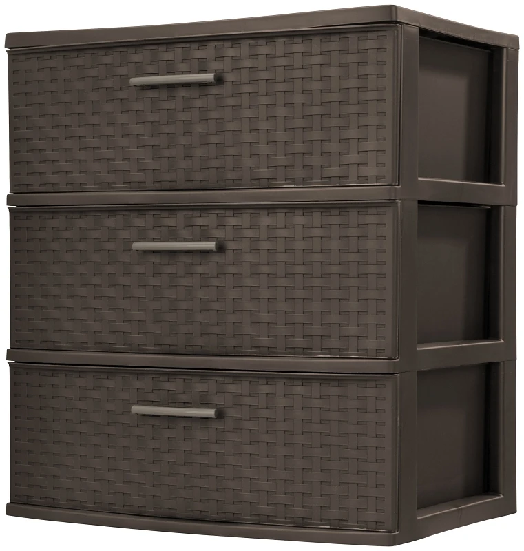 Weave Tower, 3-Drawer, Espresso, 15.825 x 21.875 x 24-In.