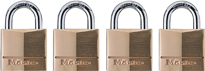 Keyed-Alike 4-Pin Padlocks, Solid-Brass, 3/4-In., 4-Pk.