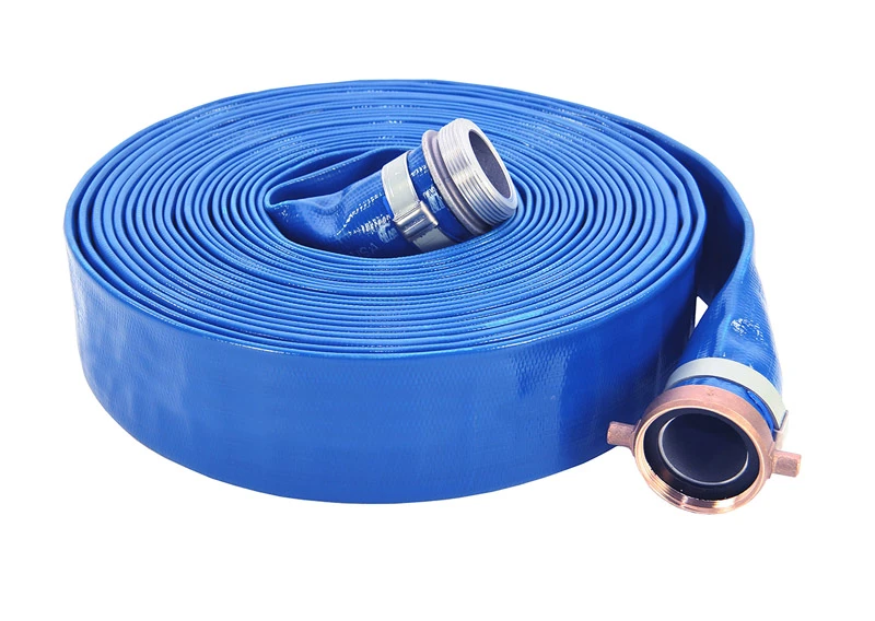Water/Discharge Hose, Blue PVC, 2 In. Coupled Length x 50 Ft.