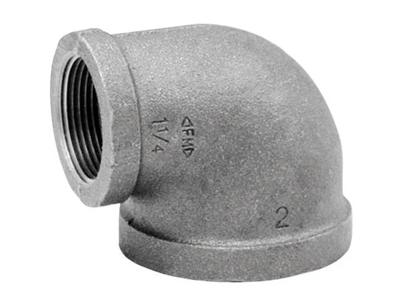 90-Degree Galvanized Reducing Elbow, 1-1/2 x 1-1/4 In.