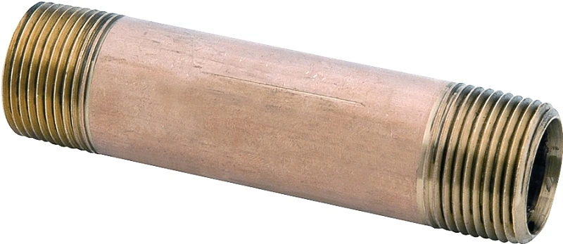 Pipe Fitting, Nipple, Lead Free Red Brass, 1/4 x 3.5 In.