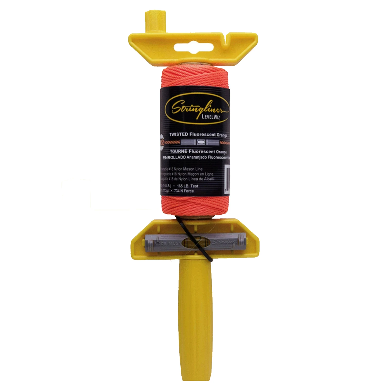 Pro Level Wiz Construction Line Reel With Level, Orange, 270-Ft.