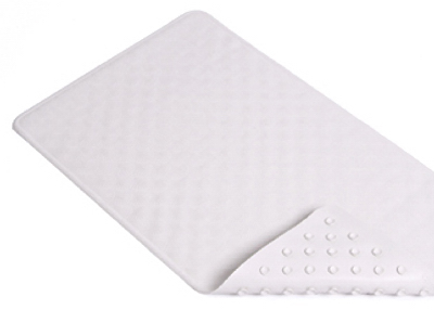 Bath Mat, Shells, White Rubber, 16 x 28 In.