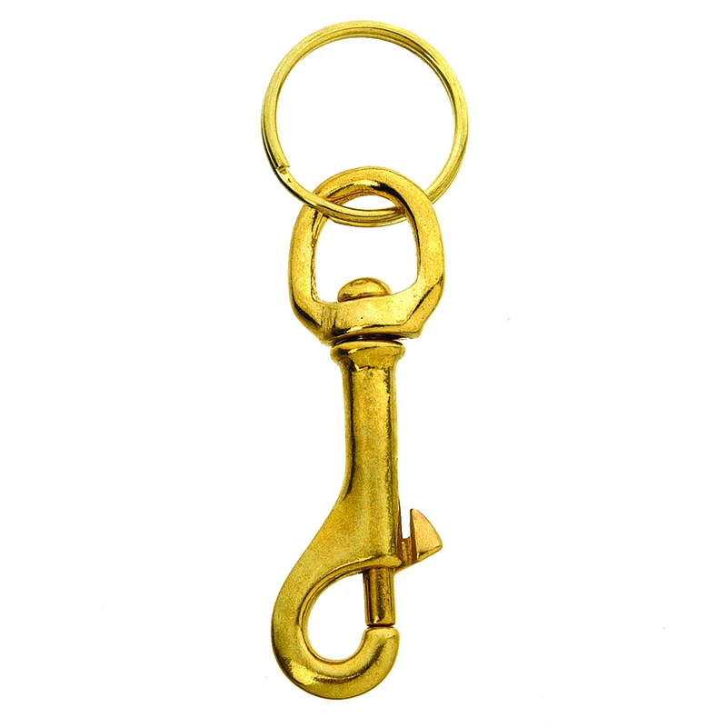 Bolt Snap With Split-Ring Key Chain, Solid Brass