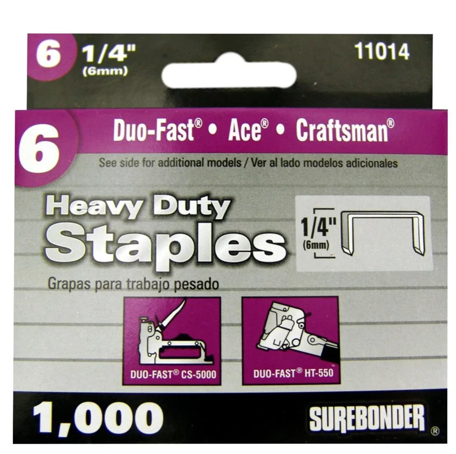 Staples, #6 Heavy-Duty, 1/4-In., 1000-Ct.