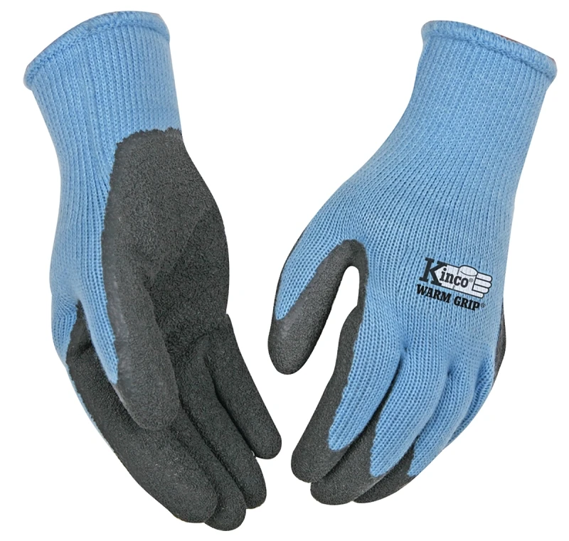 Cold-Weather Work Gloves, Latex-Coated Gray Knit, Women's M