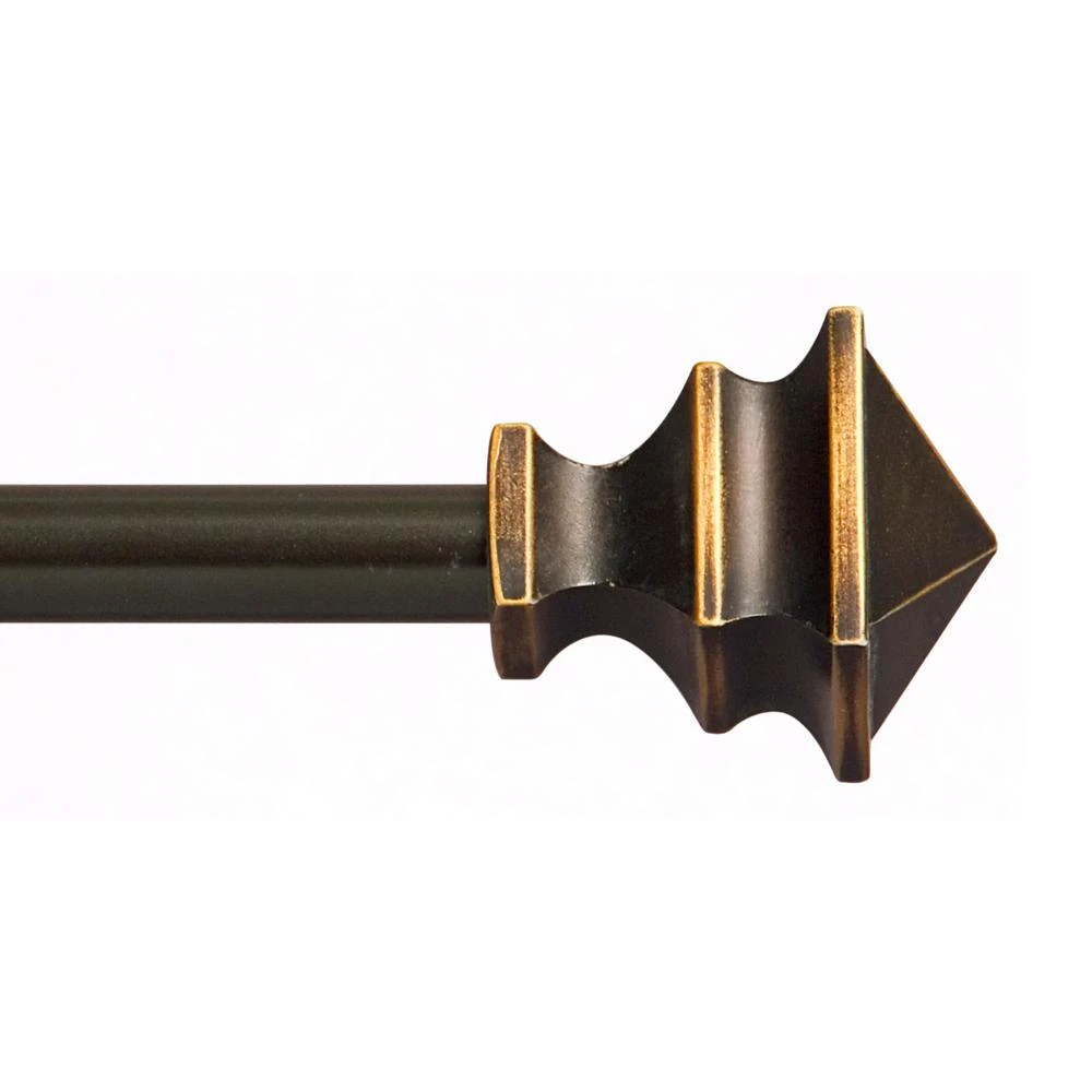 Decorative Curtain Rod, Bronze, 1/2 x 48 to 86 In.