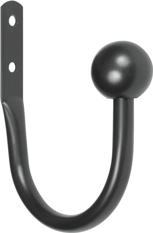 Curtain Hold Back, Ball End, Black, 2-Pk.