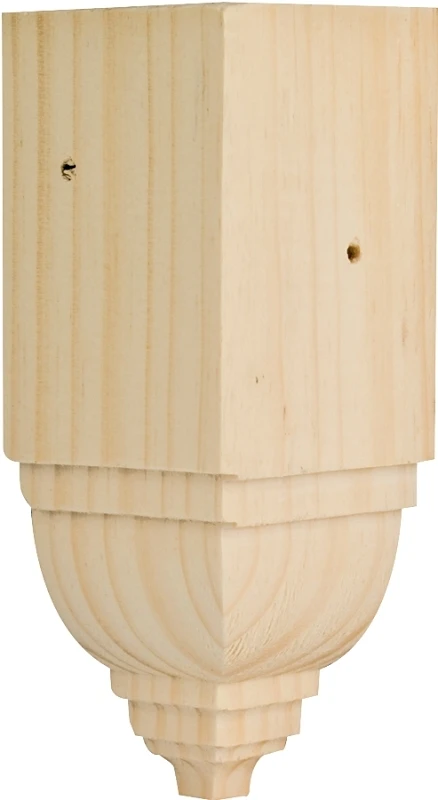 Trim Block Moulding, Inside Crown, Pine, 6.75 x 3.25 x 3.25 In.