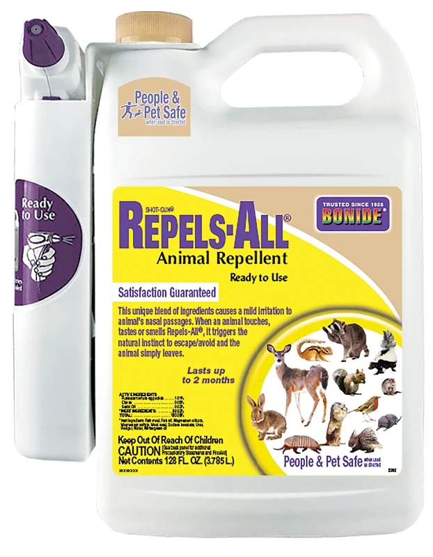 Repels-All Animal Repellent, Deters Pests from Lawn & Garden, People & Pet Safe, 128 oz. Ready-to-Use with Power Sprayer