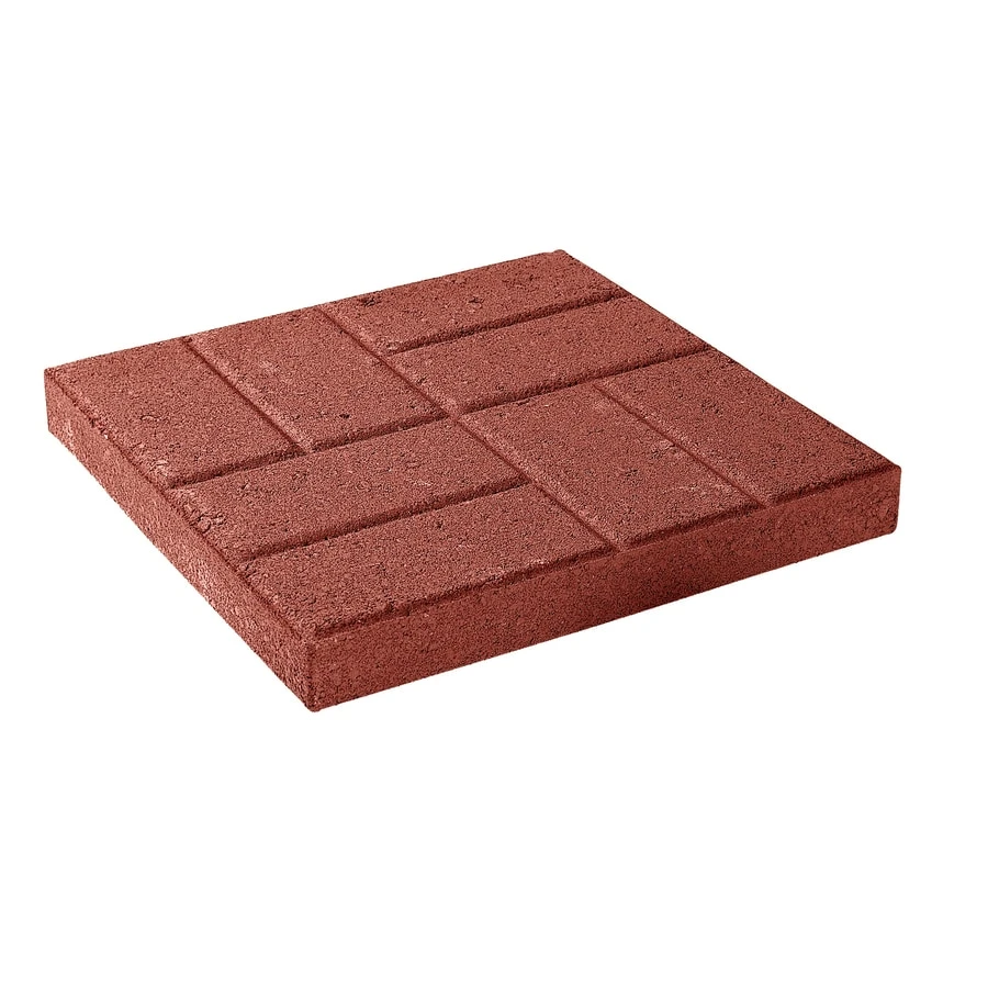 Stepping Stone, Embossed Red Concrete, 16 x 16 In.