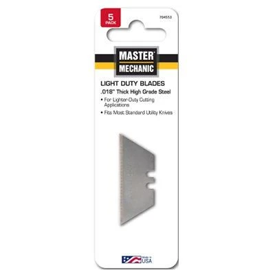 Utility Knife Blades, Light-Duty, .018 Gauge, 5-Pk.