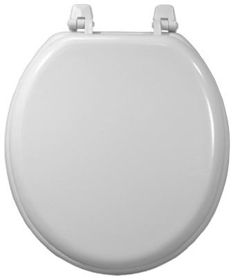 White Wood Composition Toilet Seat, Round