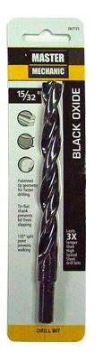 Black Oxide Drill Bit, 15/32 x 5-3/4 In.