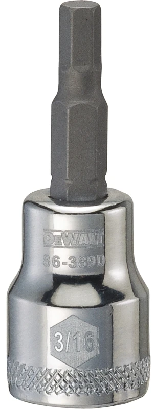 Hex Bit Socket, 3/16 In., 3/8 In. Drive