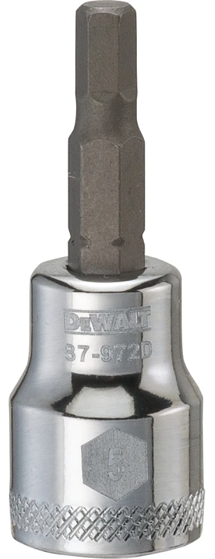 Hex Bit Socket, 3/8 In. Drive, 5mm,