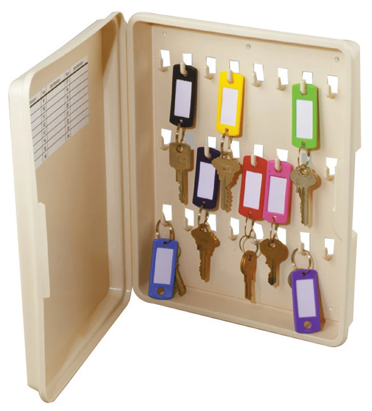 Key Cabinet, Holds 24 Keys, Plastic