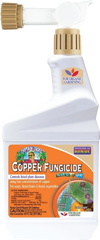 Captain Jack's Copper Fungicide Organic Gardening Mildew, Blight & Disease Control, 16 oz. Ready-to-Spray