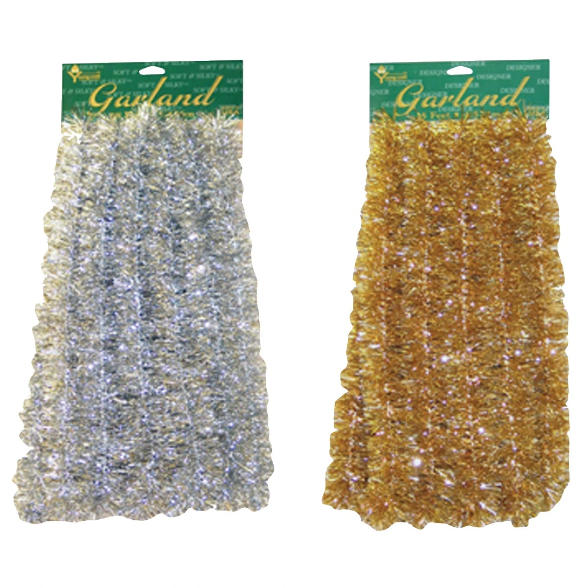 Soft & Silky Garland, Gold & Silver, 2 In. x 15 Ft.