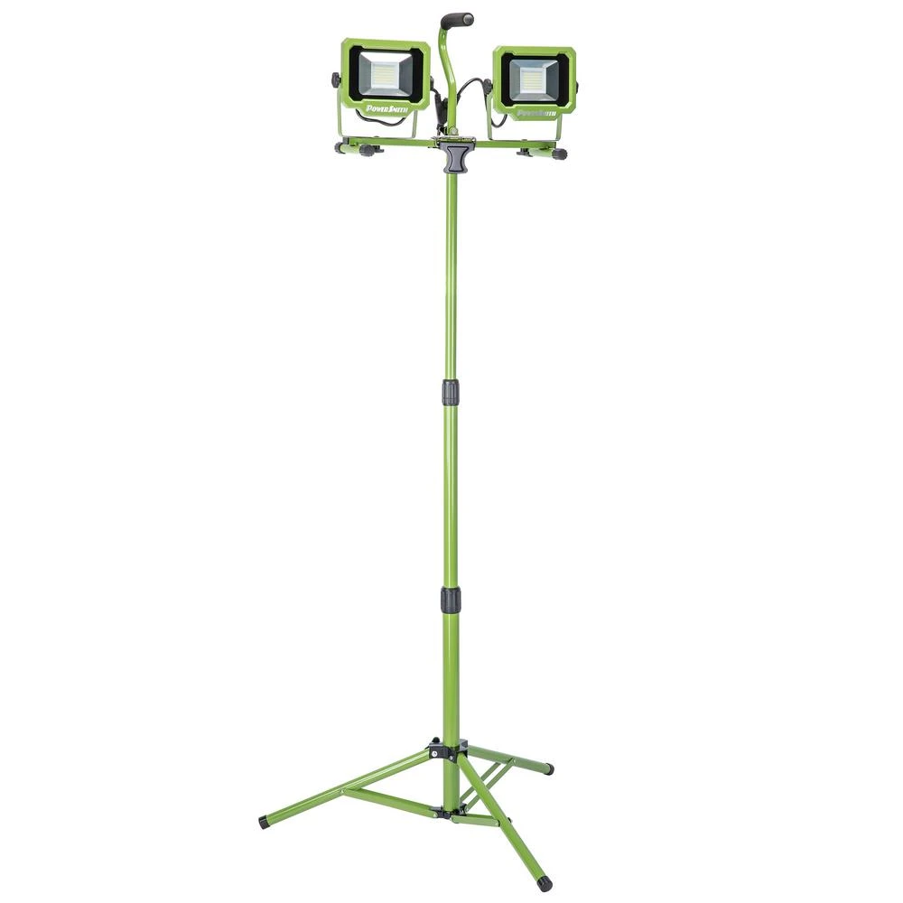 6000 Lumens Dual-head Led Work Light With Adjustable Tripod Stand