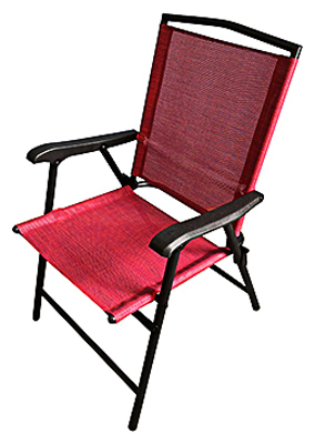 Marbella Steel Folding Chair, Sling Fabric, Red