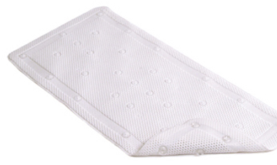 Bath Mat, White Rubber, 17 x 36 In.