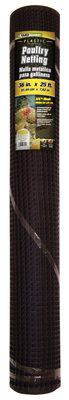 Hardware Cloth Fence, Black PVC, 1/2-In. Mesh, 3 x 15-Ft.
