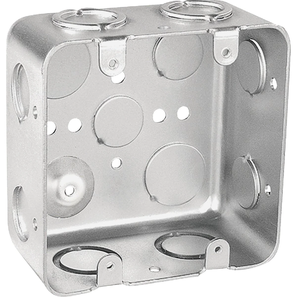 2-gang Steel Drawn Wall Box, Ul Listed, 4" X 4" X 2.125"