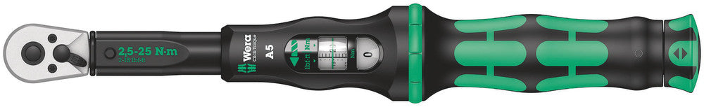 Click-Torque Torque Wrench with Reversible Ratchet, 2.5-25 Nm, 1/4"