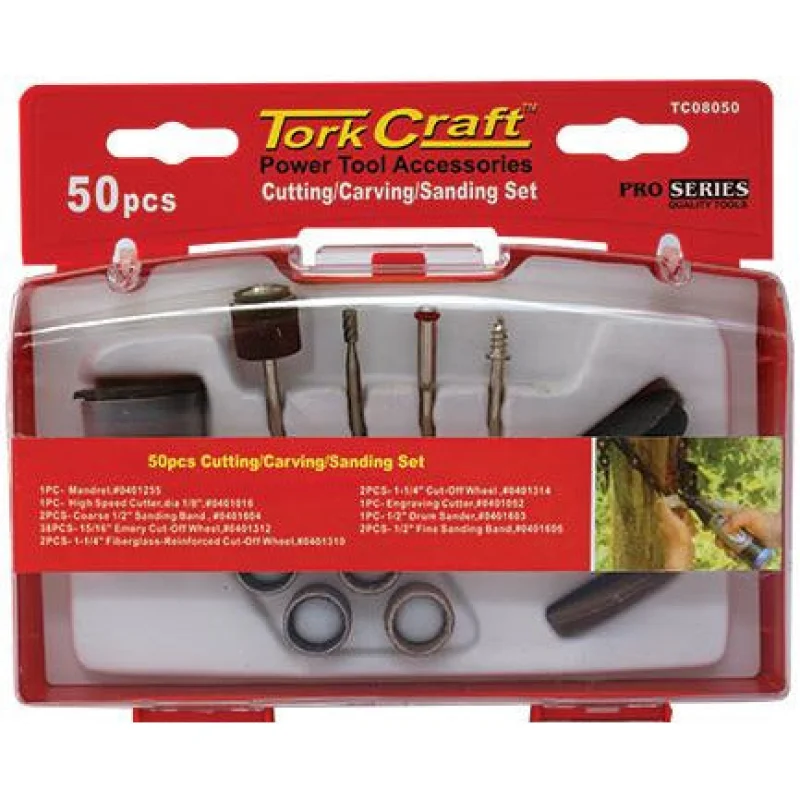 CUTTING CARVING SANDING SET 50 PCE MINI