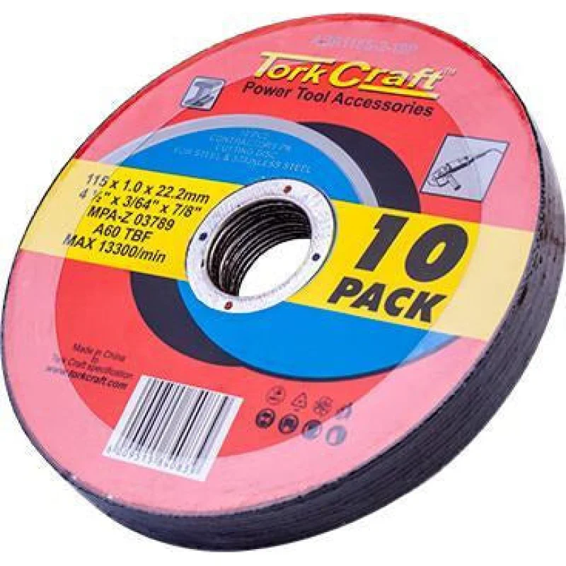 CUTTING DISC STEEL& SS 115 x 1.0 x 22.2 MM 10 PACK