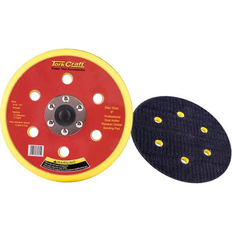 DA SANDER PAD 6 HOLES 5 16 – 24UNF 150MM 6′ VELCRO