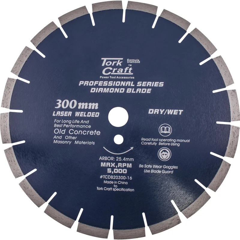 DIAMOND BLADE 300 x 25.4MM OLD CONCRETE LASER WELDED SEGMENTED